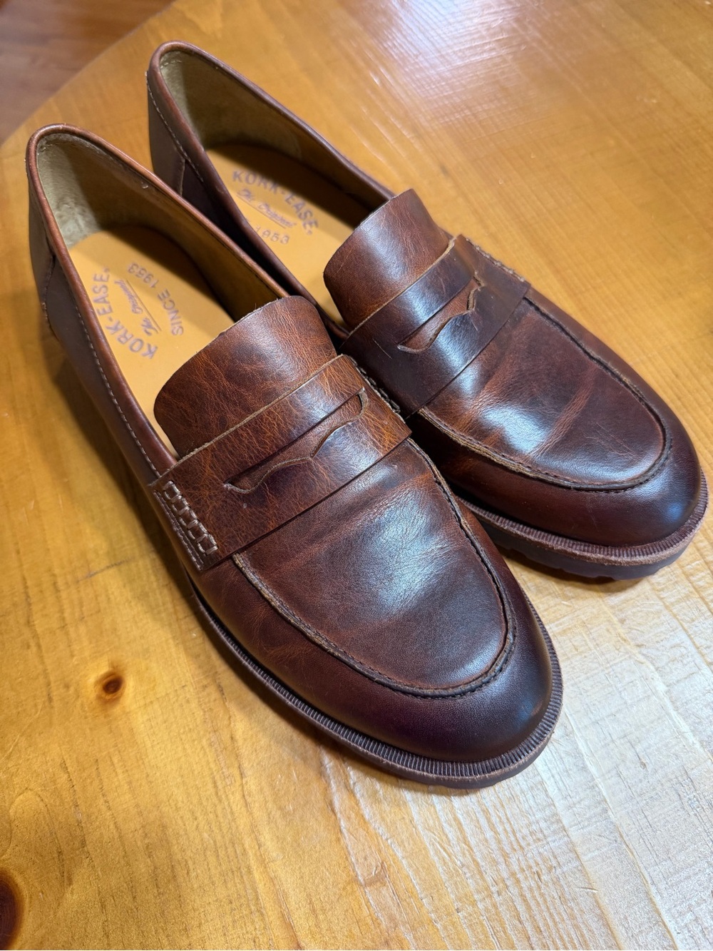 Kork-Ease Carlisle Women’s Brown comfortable Leather Loafers Size 9,5